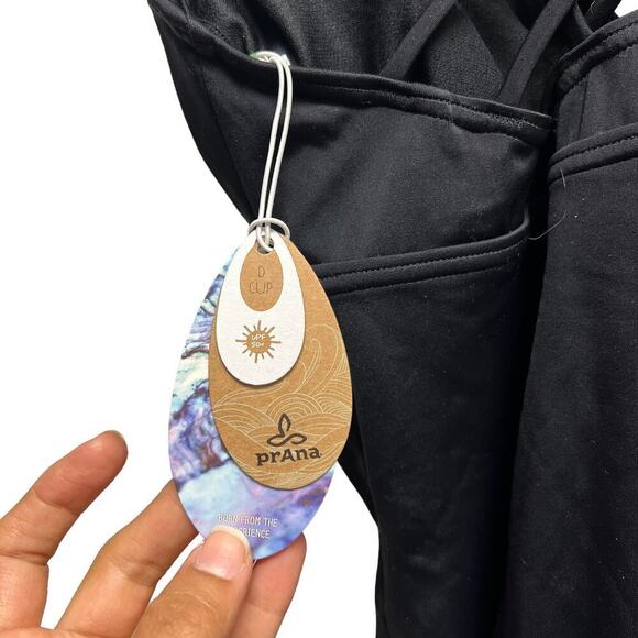 PrAna Kayana One Piece Swimwear Criss-Cross D-Cup Black - Picture 7 of 7